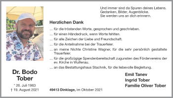 Anzeige von Bodo Tober von OM-Medien