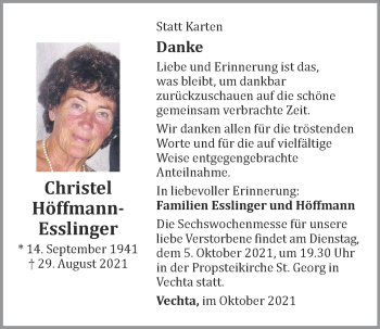 Anzeige von Christel Höffmann-Esslinger von OM-Medien