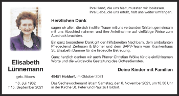 Anzeige von Elisabeth Lünnemann von OM-Medien