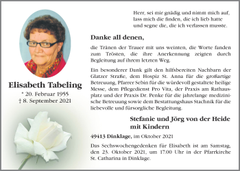 Anzeige von Elisabeth Tabeling von OM-Medien