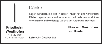 Anzeige von Friedhelm Westhofen von OM-Medien