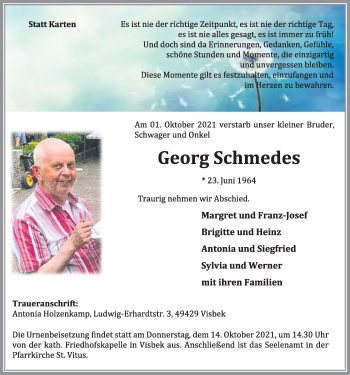 Anzeige von Georg Schmedes von OM-Medien