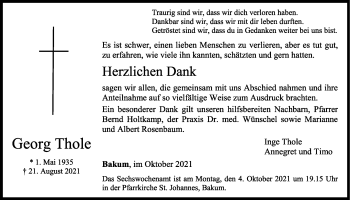 Anzeige von Georg Thole von OM-Medien