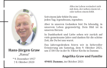 Anzeige von Hans-Jürgen Graw von OM-Medien