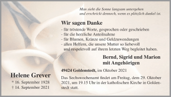 Anzeige von Helene Grever von OM-Medien