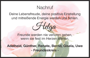 Anzeige von Helga Bockstette von OM-Medien