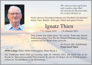 Anzeige von Ignatz Thien von OM-Medien