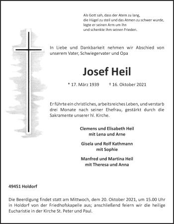 Anzeige von Josef Heil von OM-Medien