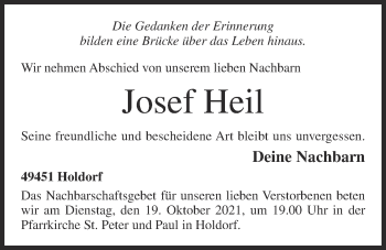 Anzeige von Josef Heil von OM-Medien