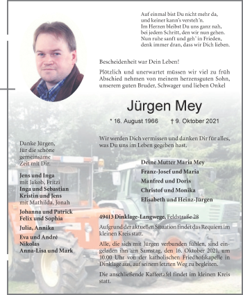 Anzeige von Jürgen Mey von OM-Medien