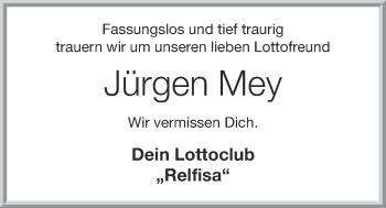 Anzeige von Jürgen Mey von OM-Medien
