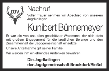 Anzeige von Kunibert Bünnemeyer von OM-Medien