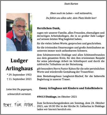Anzeige von Ludger Arlinghaus von OM-Medien