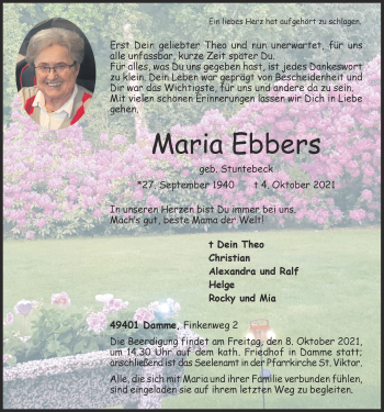 Anzeige von Maria Ebbers von OM-Medien