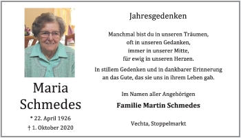Anzeige von Maria Schmedes von OM-Medien