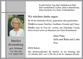 Anzeige von Marlies Kreienborg von OM-Medien
