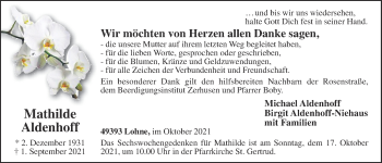 Anzeige von Mathilde Aldenhoff von OM-Medien