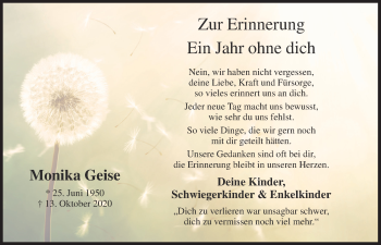 Anzeige von Monika Geise von OM-Medien