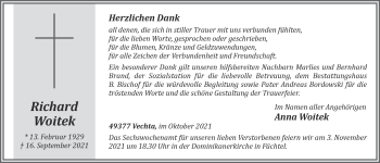 Anzeige von Richard Woitek von OM-Medien
