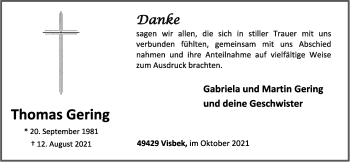 Anzeige von Thomas Gering von OM-Medien
