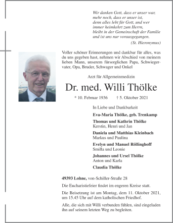 Anzeige von Willi Thölke von OM-Medien