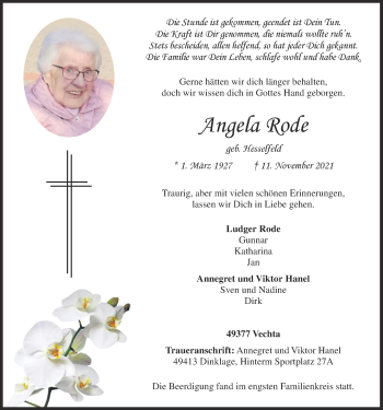 Anzeige von Angela Rode von OM-Medien
