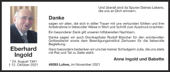 Anzeige von Eberhard Ingold von OM-Medien