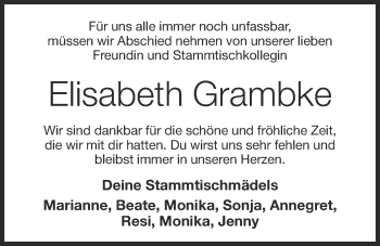 Anzeige von Elisabeth Grambke von OM-Medien