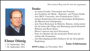 Anzeige von Elmar Dümig von OM-Medien