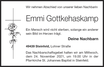 Anzeige von Emmi Gottkehaskamp von OM-Medien