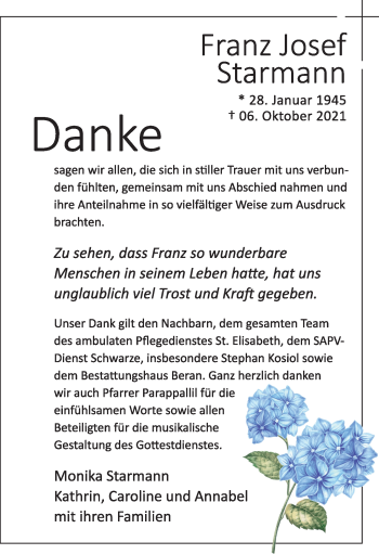 Anzeige von Franz-Josef Starmann von OM-Medien