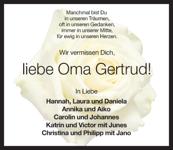 Anzeige von Gertrud Kamphaus von OM-Medien