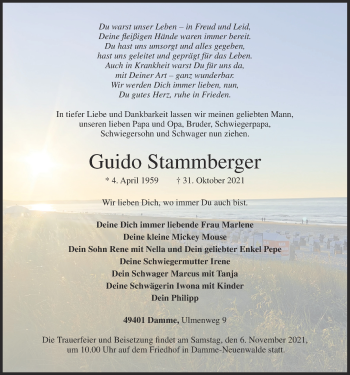 Anzeige von Guido Stammberger von OM-Medien