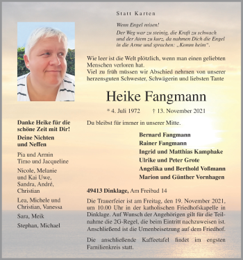 Anzeige von Heike Fangmann von OM-Medien