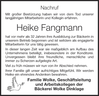 Anzeige von Heike Fangmann von OM-Medien