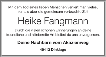 Anzeige von Heike Fangmann von OM-Medien