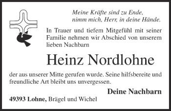 Anzeige von Heinz Nordlohne von OM-Medien