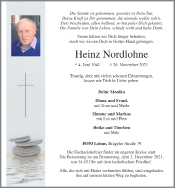 Anzeige von Heinz Nordlohne von OM-Medien