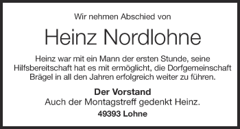 Anzeige von Heinz Nordlohne von OM-Medien