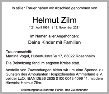Anzeige von Helmut Zilm von OM-Medien