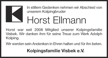 Anzeige von Horst Ellmann von OM-Medien