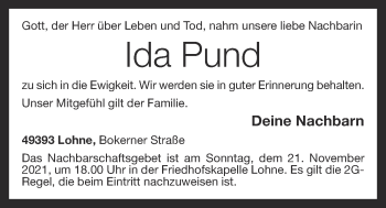 Anzeige von Ida Pund von OM-Medien