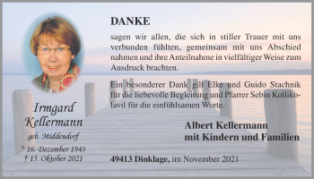 Anzeige von Irmgard Kellermann von OM-Medien