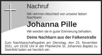 Anzeige von Johanna Pille von OM-Medien