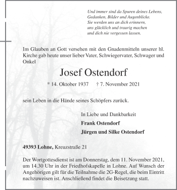 Anzeige von Josef Ostendorf von OM-Medien