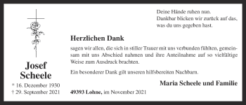 Anzeige von Josef Scheele von OM-Medien