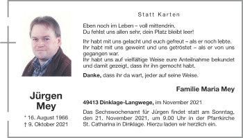 Anzeige von Jürgen Mey von OM-Medien