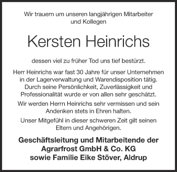 Anzeige von Kersten Heinrichs von OM-Medien