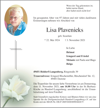 Anzeige von Lisa Plavenieks von OM-Medien