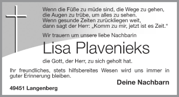 Anzeige von Lisa Plavenieks von OM-Medien